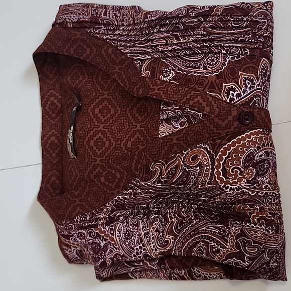 Prana Button Down Long Sleeve Paisley Print Top/ size S - Picture 13 of 13